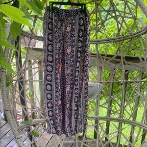 Angie Wide Leg rayon Floral Summer pants